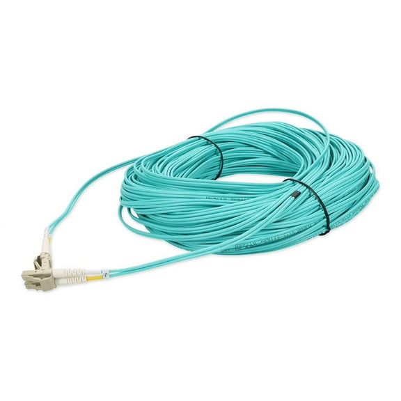 AddOn - Patch cable - LC/PC multi-mode (M) to LC/PC multi-mode (M) - 100 m - fiber optic - duplex - 50 / 125 micron - OM4 - plenum - aqua