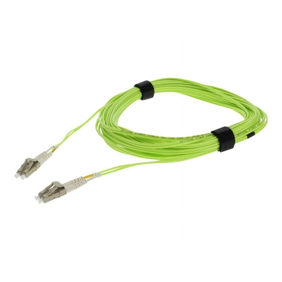 AddOn 10m LC to LC Lime Green OM5 Duplex OFNR Riser-Rated Fiber Patch Cable