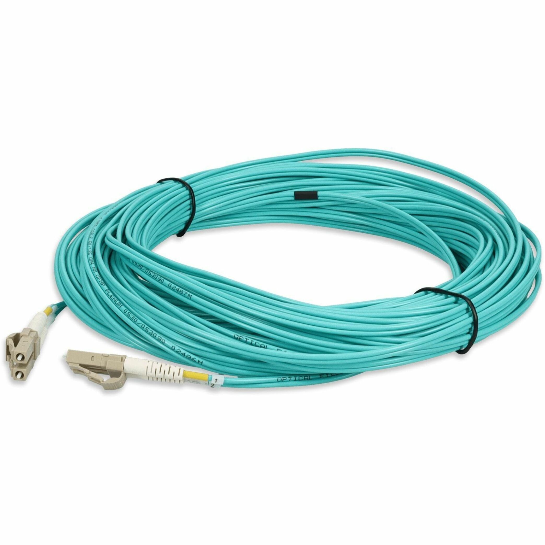 AddOn 20m LC (Male) to LC (Male) Straight Aqua OM4 Duplex Plenum Fiber ...