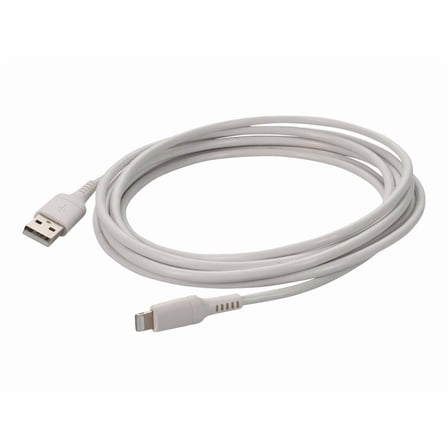 AddOn 3.0m (9.8ft) USB 2.0 (A) Male to Lightning Male Sync and Charge White Cable - 9.84 ft Lightning/USB Data Transfer Cable for Notebook, PC, USB Charger, Smartphone, Tablet - First End: 1 x Type A