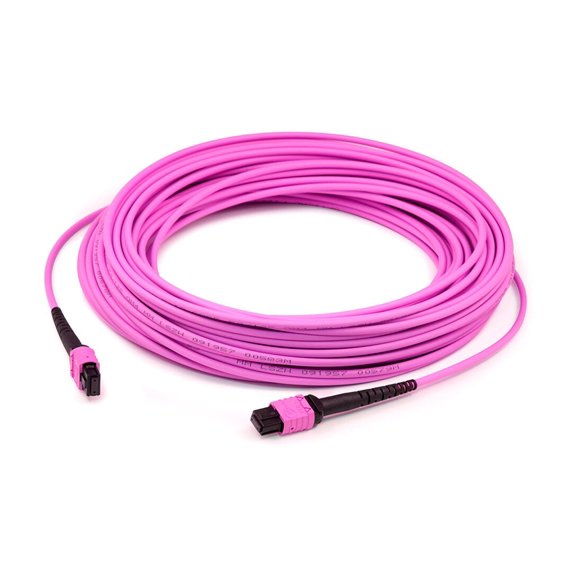 AddOn - Crossover cable - MPO/PC multi-mode (F) to MPO/PC multi-mode (F) - 30 m - fiber optic - 50 / 125 micron - OM3/OM4 - OFNR - riser - magenta