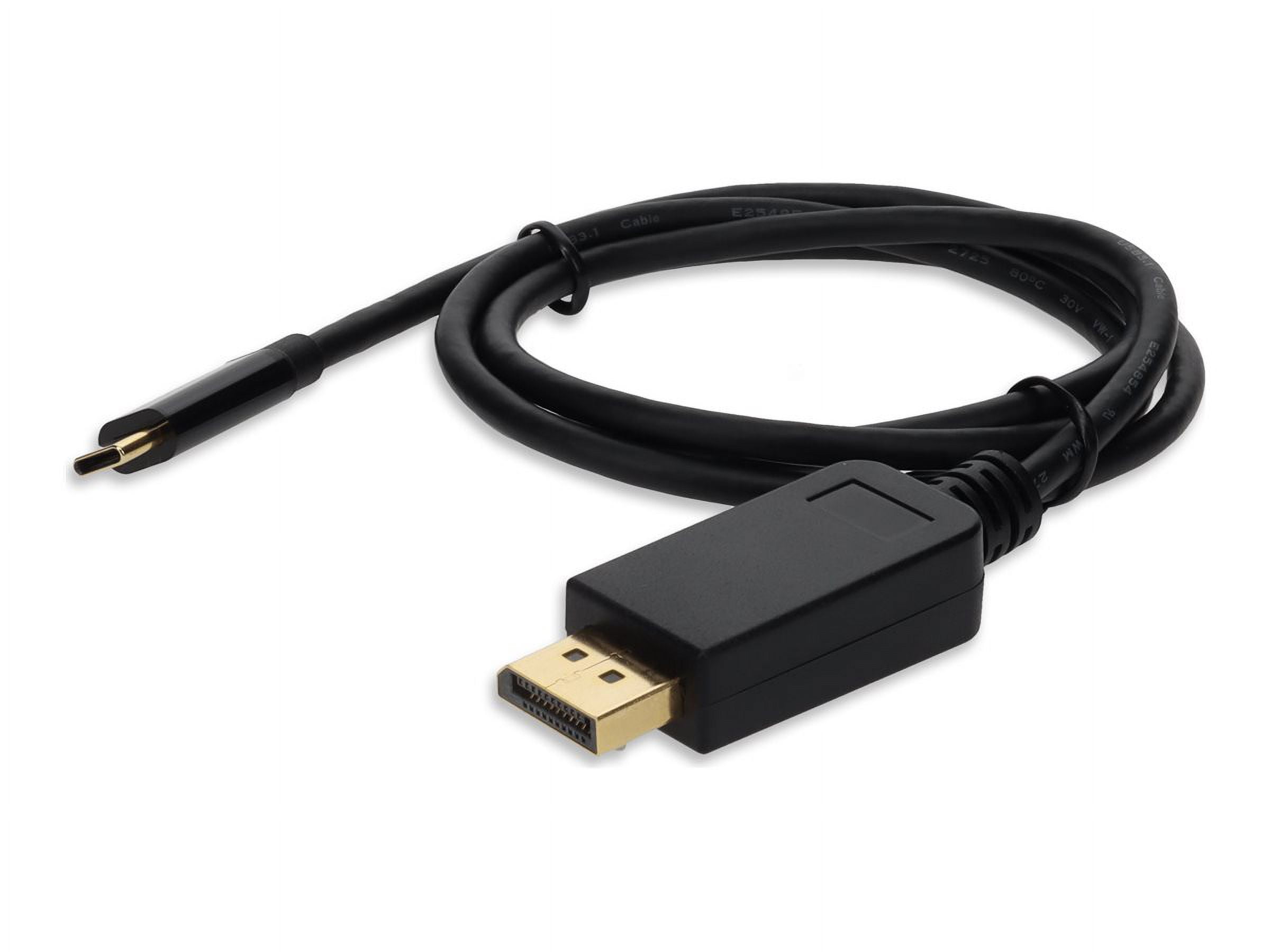 AddOn 3ft USB C 3.1 Male to DisplayPort Male Black Cable