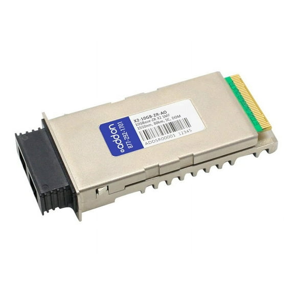 AddOn Cisco X2-10GB-ZR Compatible X2 Transceiver - X2 transceiver module - 10GbE - 10GBase-ZR - 1550 nm - for Cisco 16; Catalyst 49XX 10, 6500, 6900; Nexus 8; Virtual Switching Supervisor Engine 720