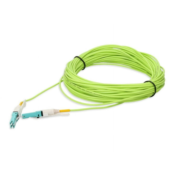 AddOn - Patch cable - CS/PC multi-mode (M) to CS/PC multi-mode (M) - 15 m - fiber optic - duplex - 50 micron - OM5 - riser - lime green
