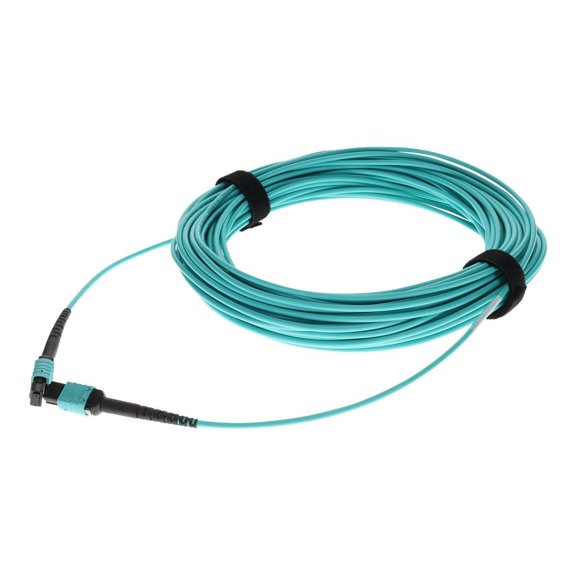 AddOn - Crossover cable - MPO/PC multi-mode (F) to MPO/PC multi-mode (F) - 11 m - fiber optic - 50 / 125 micron - OM4 - plenum - aqua