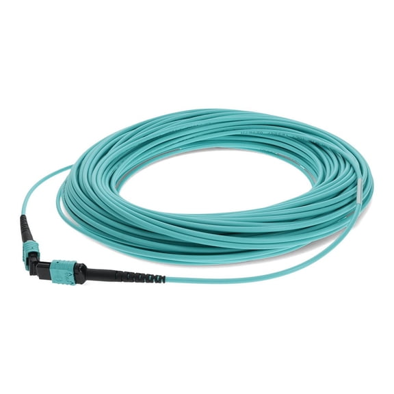 AddOn - Crossover cable - MPO/PC multi-mode (F) to MPO/PC multi-mode (F) - 14 m - fiber optic - 50 / 125 micron - OM4 - OFNR - riser - aqua