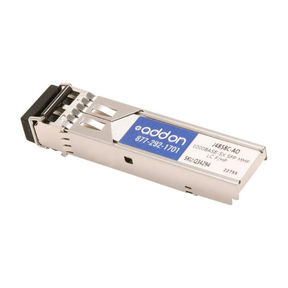 AddOn HP J4858C Compatible TAA 1000Base-SX SFP Transceiver (MMF, 850nm, 550m, LC, DOM) - 1 x 1000Base-SX
