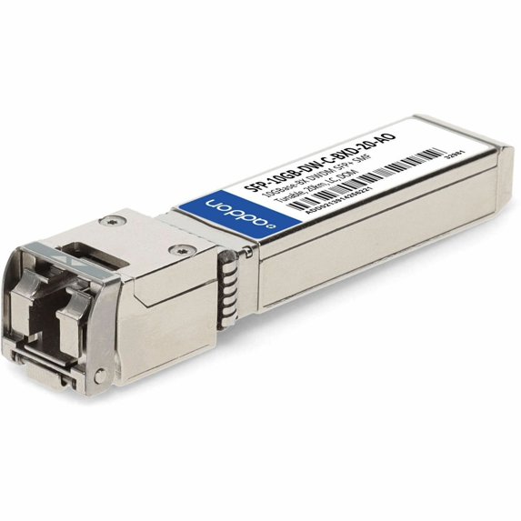 AddOn MSA and TAA 10G-BX DWDM 100GHz Multi-rate Multi-band SFP+ Transceiver (SMF, 20km, Primary, DOM)