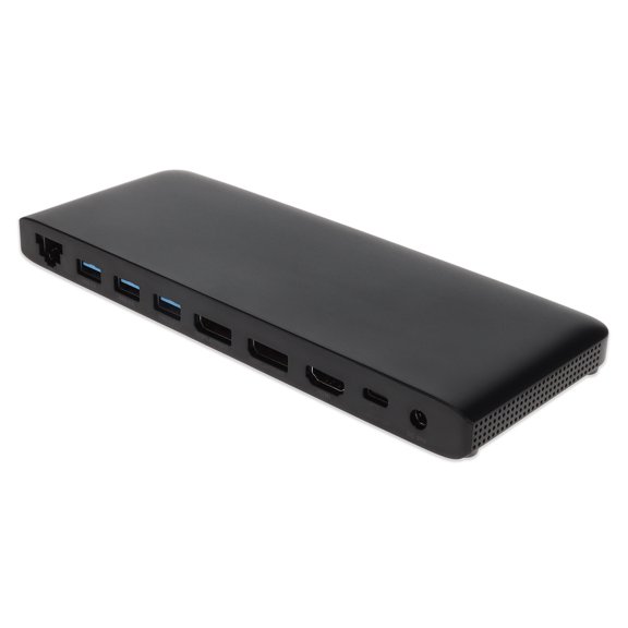 AddOn USB C 3.1, 4x USB A 3.0, 2x Displayport, 1x HDMI, SD Card Slot, with Audio and Ethernet, Black Docking Station