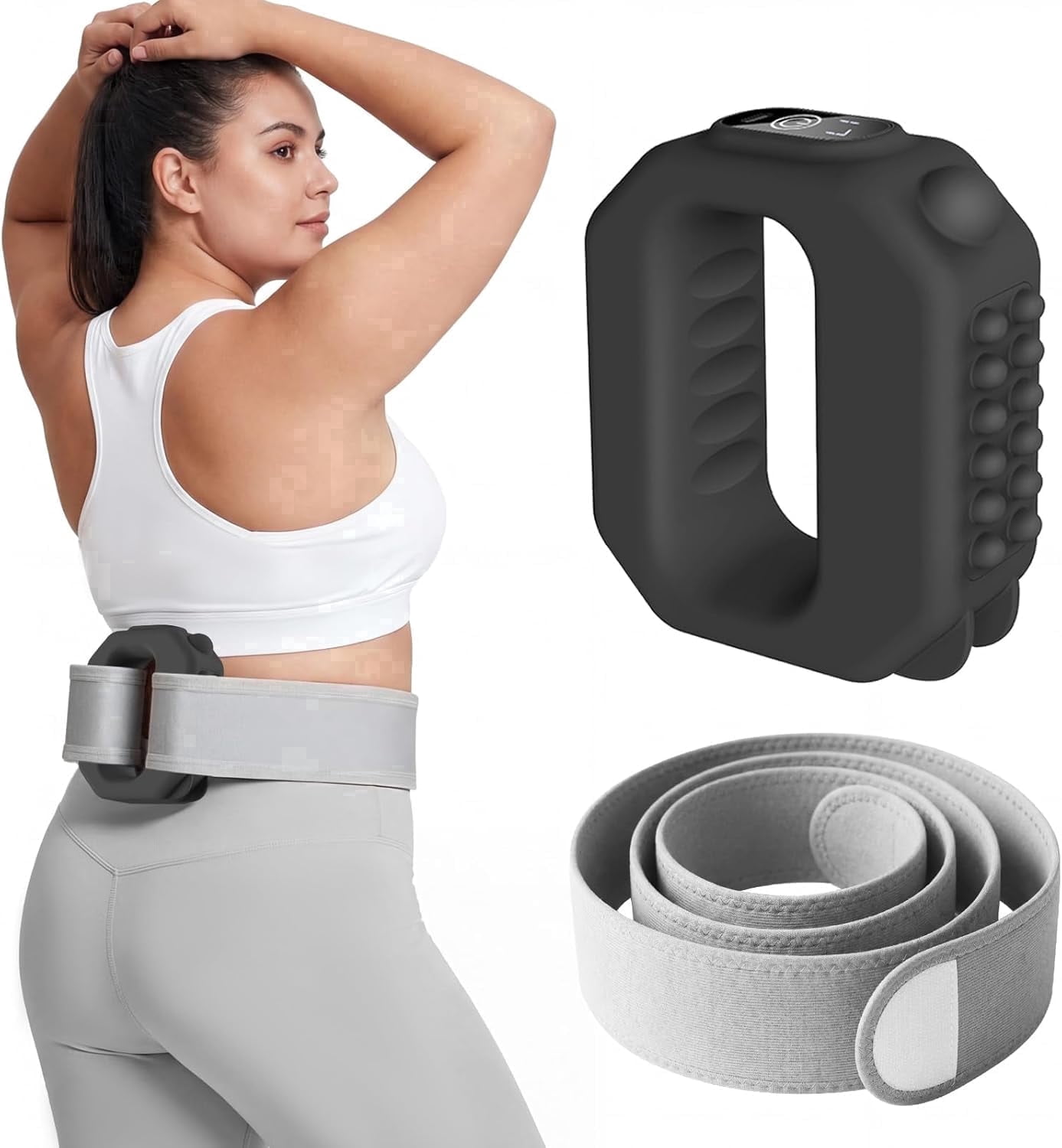 AddWin R10 Fascia Ring Massager, Multifunctional Full-Body Massage Gun, Hands-Free Electric Massager, Ergonomic Design with Waist Belt, Adjustable Massage Modes, 3 Modes & 6 Intensities