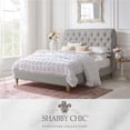 thumbnail image 1 of Addalynn Bed Gray wood Linen Twin Rolled Top Button Tufted Nailhead Trim, 1 of 13
