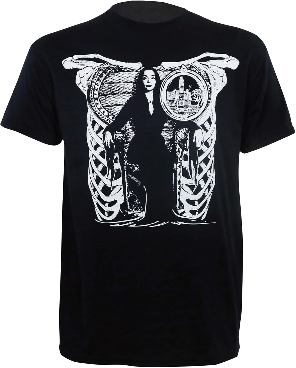 Rock Rebel Women's Addams Family Morticia T-Shirt - Officially Licensed Black Graphic Tee