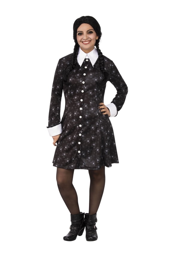 The Addams Family Wednesday Addams Classic Costume for Adults by Rubies, Women's Small