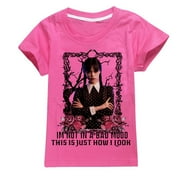 Addams Family Wednesday T-Shirt Summer Girls Cartoon Tops Sweatshirt for Kids Graphic Clothing Youtube Gifts