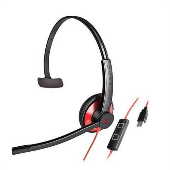 Addasound ADD-EPIC-511-RD Dual-mic Noise Canceling Monaural UC Headset, Black