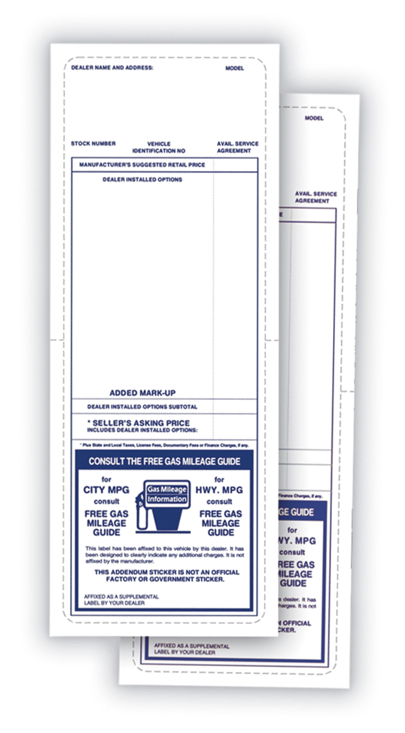 Addendum Sticker - Blue - 3 3/4