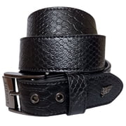 Adder Printed Leather Belt Black Snakeskin - Lowlife in size 40 - 42 Waist XL