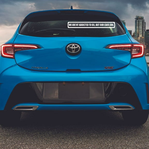 Addicted To Oil Funny Quote Sticker Art Decor Car Decals for Girls Boys Car Bumper Window Windows Truck Vehicle Auto Glass Computer Laptop Skateboard Vinyl Wall Art Decoration Size (4x10 inch)