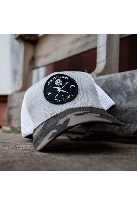 Addicted To Iron Patch Snapback Hat Bdu Camo / White / Gray