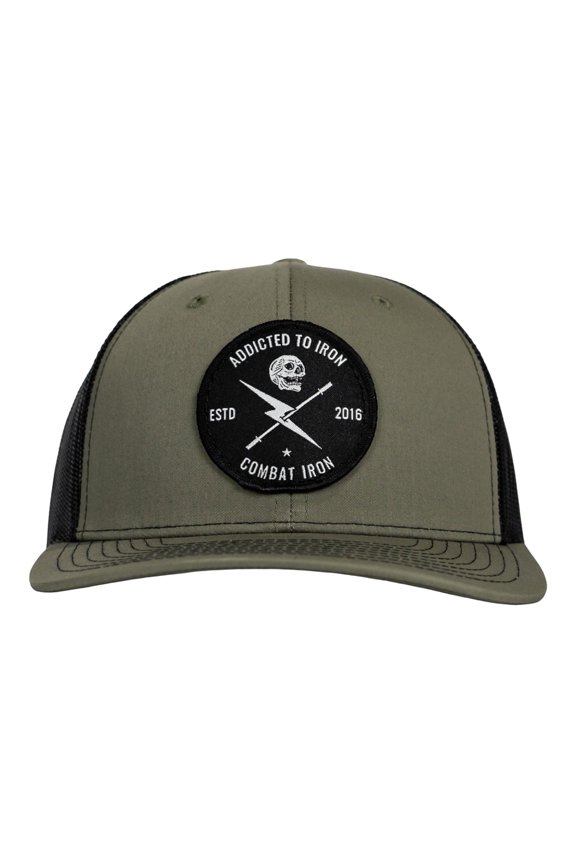 Addicted To Iron Patch Snapback Hat Military Green / Black