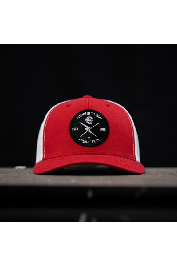 Addicted To Iron Patch Snapback Hat Red / White
