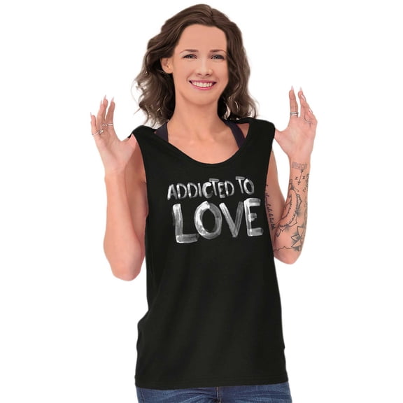 Addicted To Love Cute Romantic Gym Tank Top Tee Shirt Women Brisco Brands S