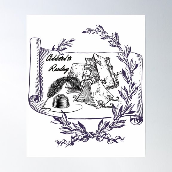 Addicted To Reading Poster Wall Art, Modern Wall Decor For Living Room Bedroom, 8x12 UNFRAMED