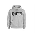 thumbnail image 1 of Addicted, Unisex Hoodie, Bowhunting Hoodie, Archery Apparel, Hooded Sweatshirt, Grey (Black Text), XL, 1 of 1