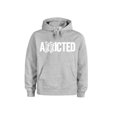 thumbnail image 1 of Addicted, Unisex Hoodie, Bowhunting Hoodie, Archery Apparel, Hooded Sweatshirt, Grey (White Text), 2XL, 1 of 1
