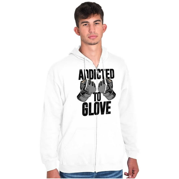 Addicted to Glove Fighter Athlete Zip Up Hoodie Men's Women's Brisco Brands X