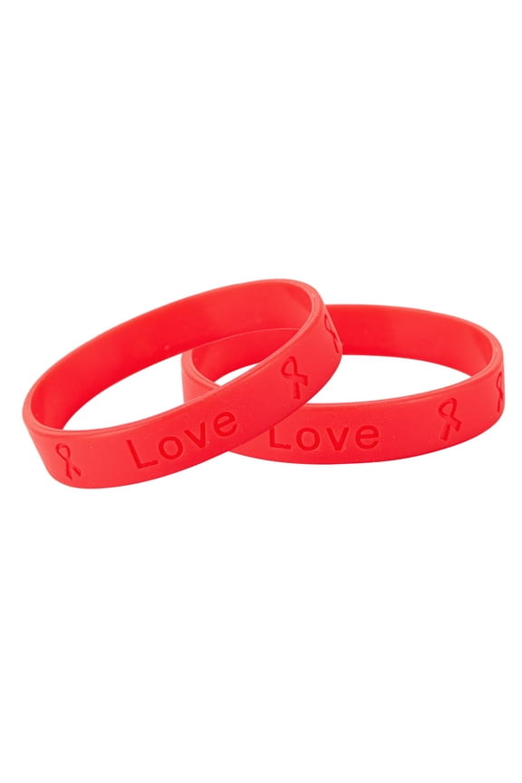 Addiction Awareness Red Silicone Bracelets (2 Bracelets)