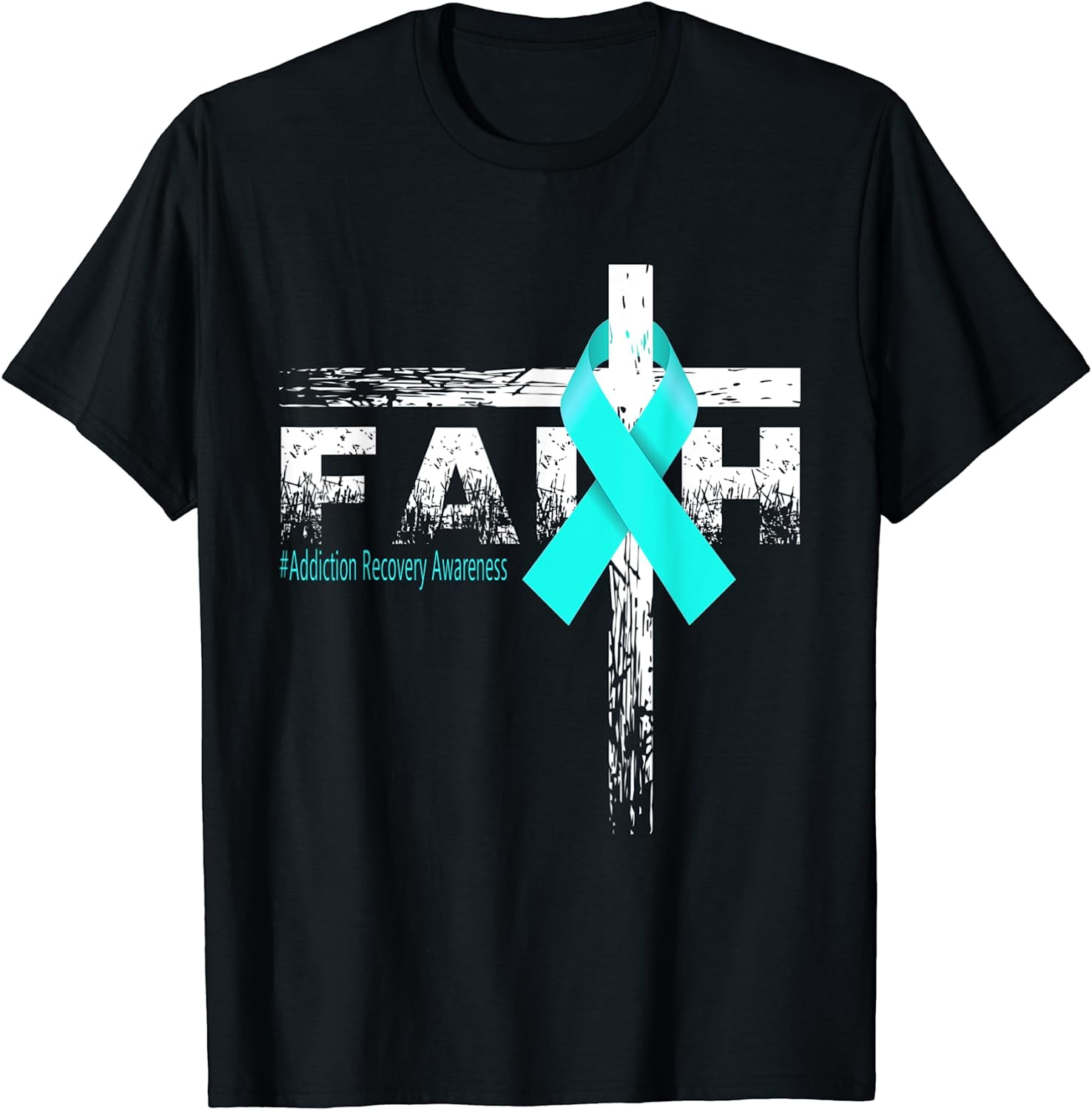 Addiction Recovery Awareness Christian Faith & Cross T-Shirt - Walmart.com