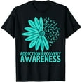 thumbnail image 1 of Addiction Recovery Awareness Flower Ribbon T-Shirt, 1 of 4