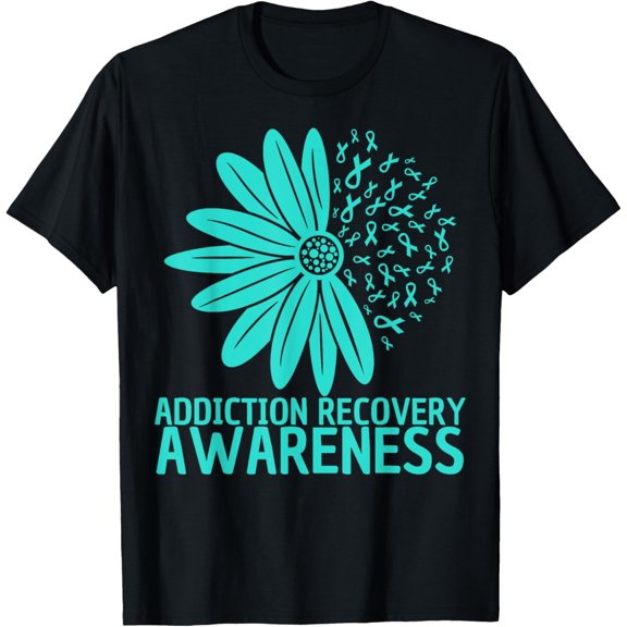 Addiction Recovery Awareness Flower Ribbon T-Shirt