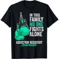 thumbnail image 1 of Addiction Recovery Awareness Month Gloves Teal Ribbon T-Shirt, 1 of 4
