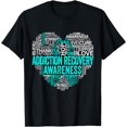 thumbnail image 1 of Addiction Recovery Turquoise Ribbon Awareness Support T-Shirt, 1 of 4
