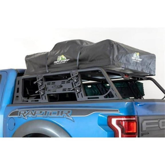 Addictive Desert Designs  Overlander Chase Rack with 3rd Brake Light for 2015 Plus Ford F-150, Hammer Black