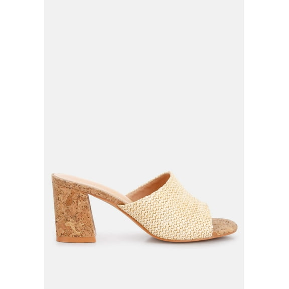 Addie Raffia Slip On Sandals