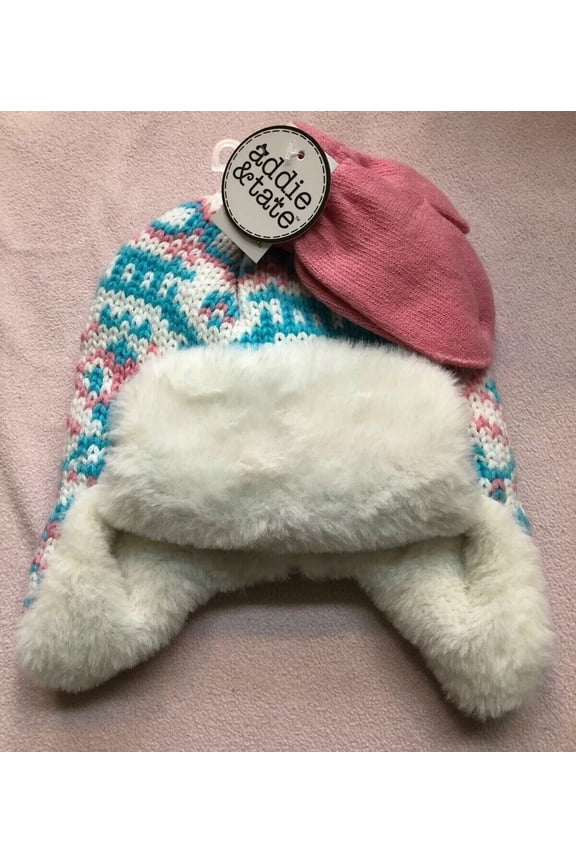 Hat & Mittens Set Pink Toddler One Size Approx. 2-4 Years