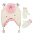 thumbnail image 1 of Addie & Tate Girls Winter Hat and Gloves Set, 2-4 Years, Toddler Beanie and Mittens, Baby Girl Hats and Mittens in Unicorn Design, 1 of 5