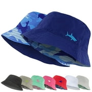 Addie & Tate Unisex Blue Reversible Bucket Hat for Kids 3-6 Years Old