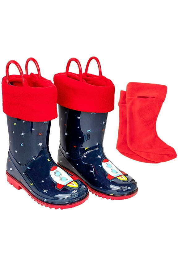Unisex Rain Boots Kids & Toddlers - Size 8-12 -Space/Celestial