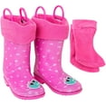 thumbnail image 1 of Addie & Tate Girls Rain Boots, Sizes 8T-12 – Lightweight & Waterproof Kids Rain Boots in Dino/Hearts Design, 1 of 8