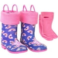 thumbnail image 1 of Addie & Tate Girls Rain Boots, Sizes 8T-12 – Lightweight & Waterproof Rain Boots for Kids in Rainbow/Stars Design, 1 of 8