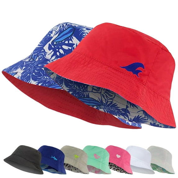 Addie & Tate Unisex Red Reversible Bucket Hat for Kids 3-6 Years Old