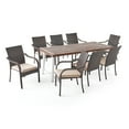 thumbnail image 1 of Addilynn Outdoor Wood and Wicker 8 Seater Dining Set, Dark Brown and Multibrown, 1 of 10