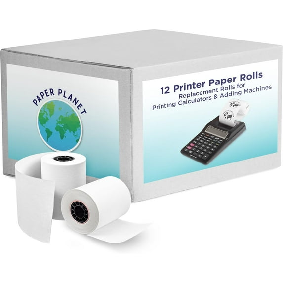 Adding Machine Bond Paper Rolls for Finance and Tax Professionals by et | Printing Calculator Rolls Compatible with Select , Casio, Sharp, and Adding Machines | 12 Rolls