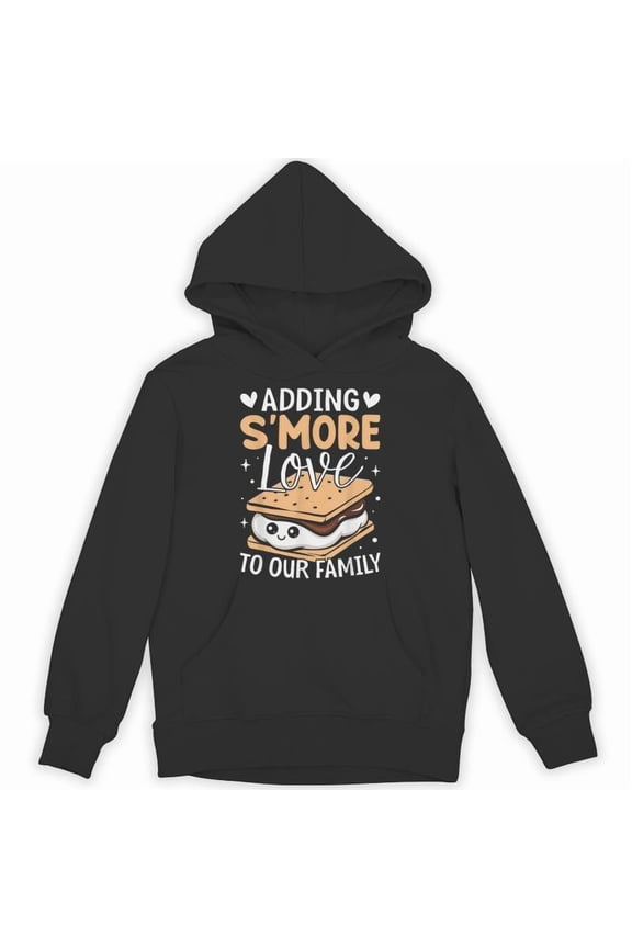 Adding Smore Love To Our Family Funny Marshmallow Smore Lovers Sarcastic Quote Hoodie, for men & women, up to size 5XL