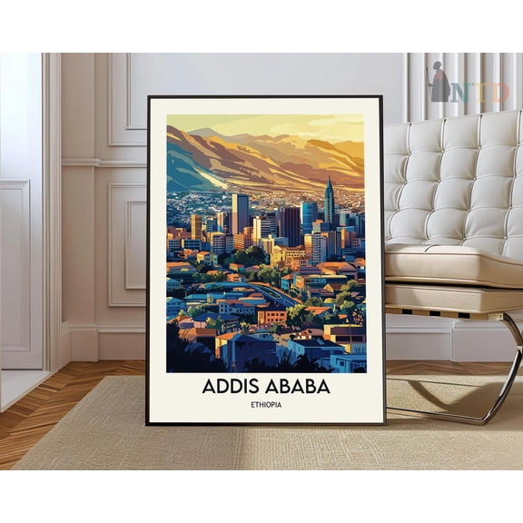 Addis Ababa Travel Poster, Addis Ababa Wall Art, Addis Ababa Poster Print, Addis Ababa Photo, Addis Ababa Decor, Ethiopia, Unframed Paper Poster 8x10in