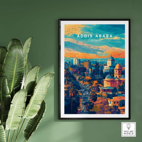 Addis Ababa Wall Art Print Ethiopia Poster Addis Ababa Poster Artwork Travel Home Decor Ho
